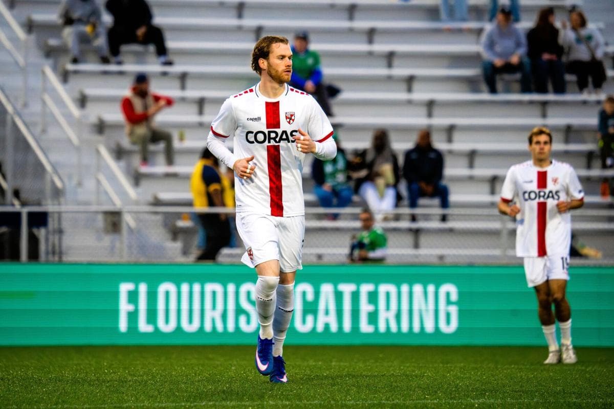 Player jogging during Loudoun United match Player jogging during Loudoun United match