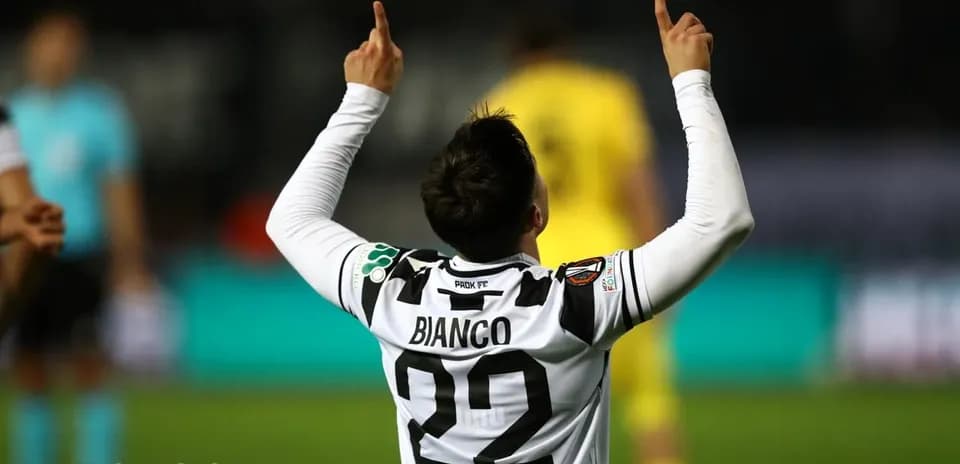 Player celebrating a goal for PAOK Player celebrating a goal for PAOK