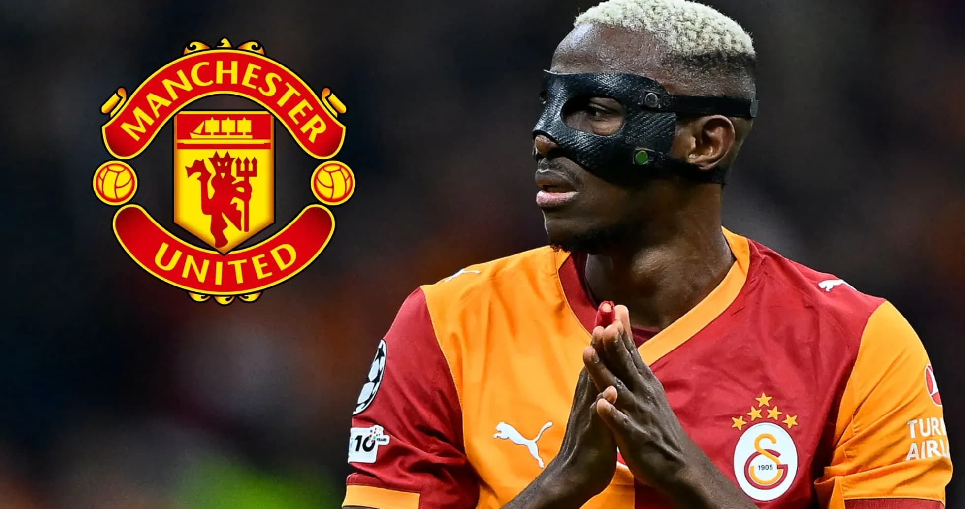 Player wearing mask during match with club logo Player wearing mask during match with club logo
