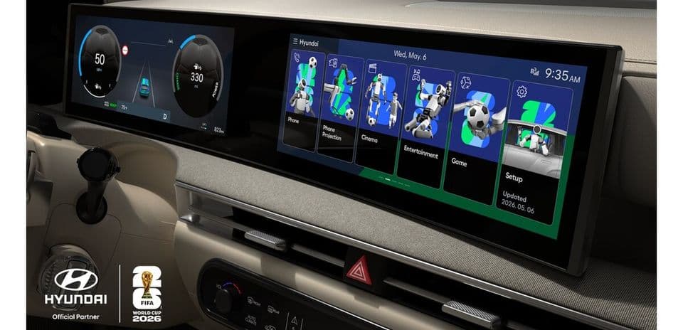 Car dashboard with digital displays and settings menu Car dashboard with digital displays and settings menu