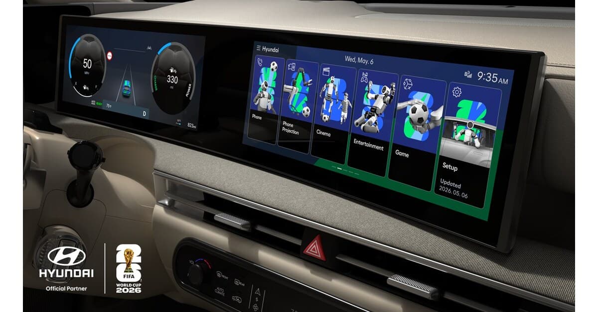 Car dashboard with digital displays and settings menu Car dashboard with digital displays and settings menu