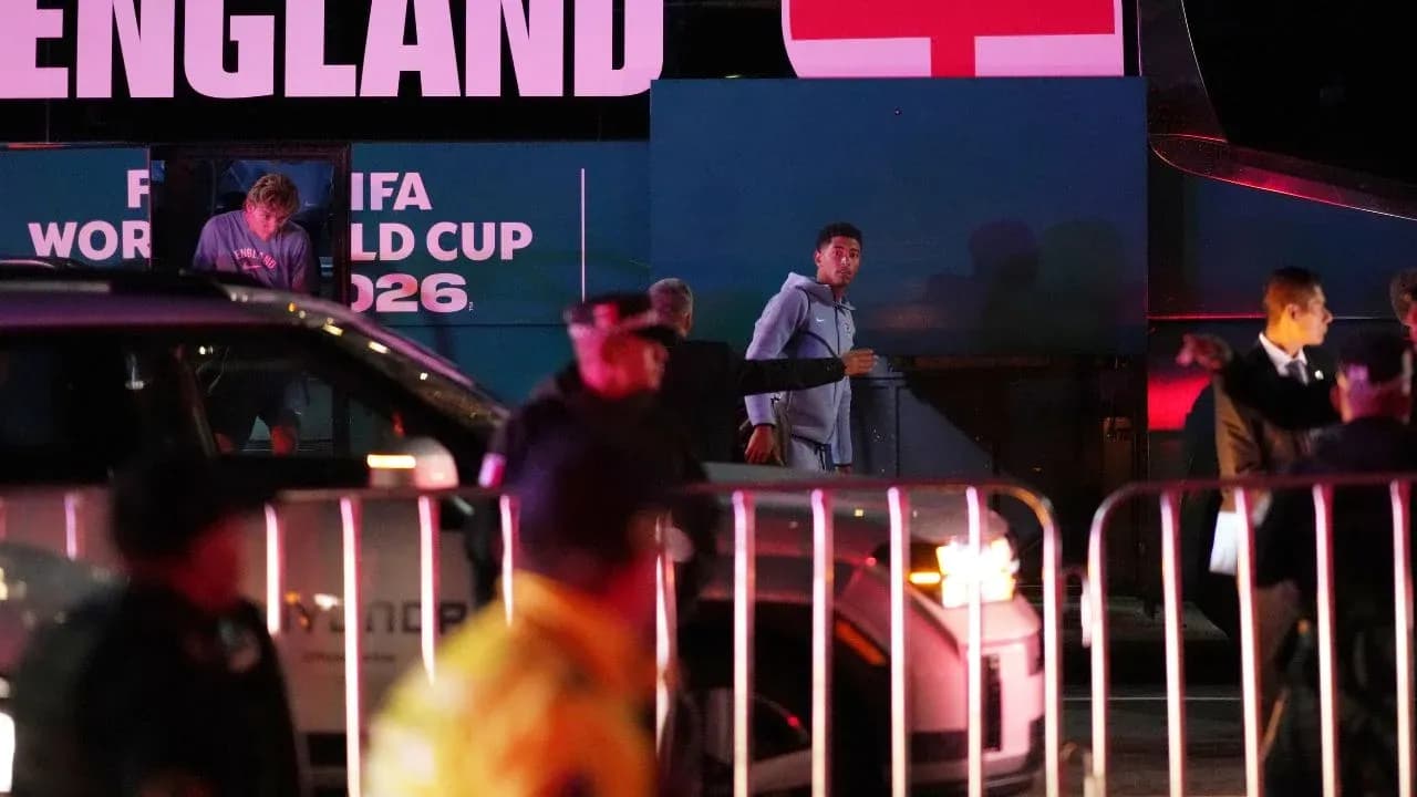 England team arriving at FIFA World Cup 2026 venue England team arriving at FIFA World Cup 2026 venue