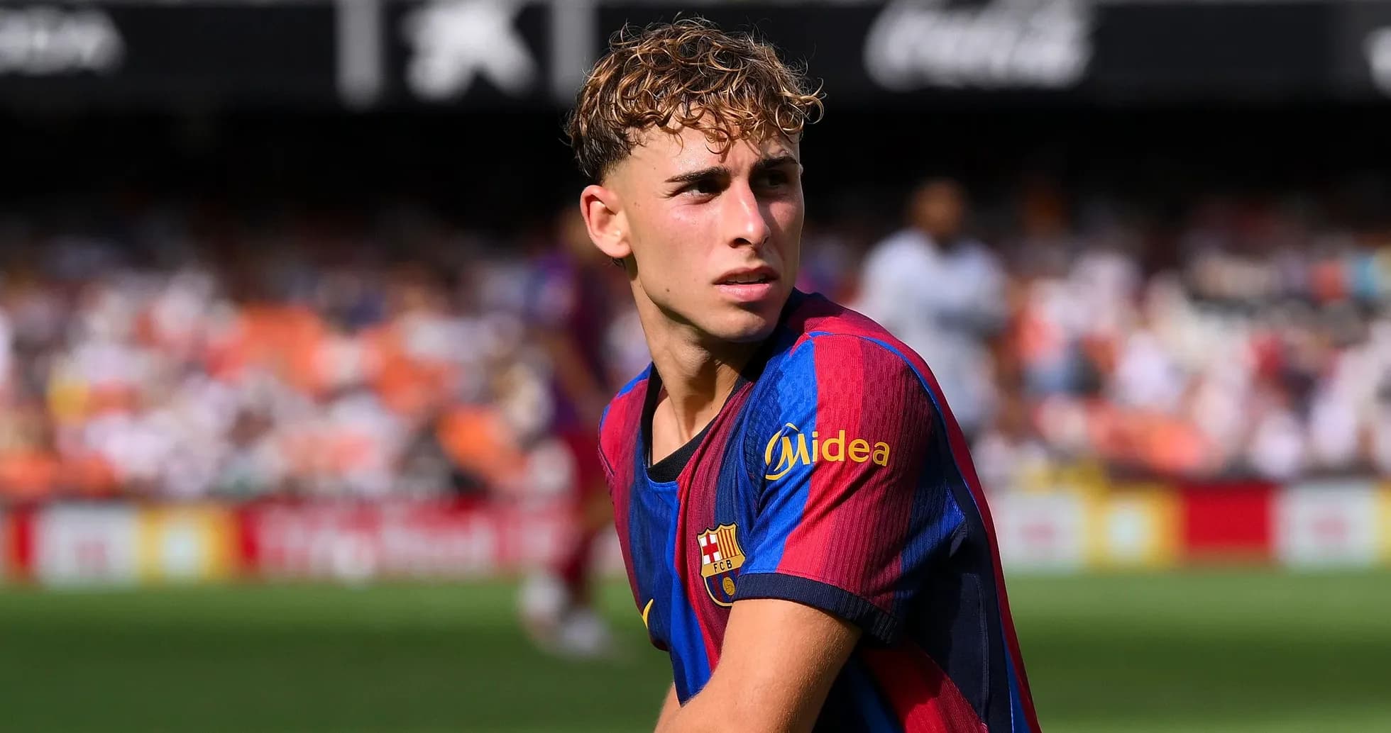 Barcelona player during match on field Barcelona player during match on field