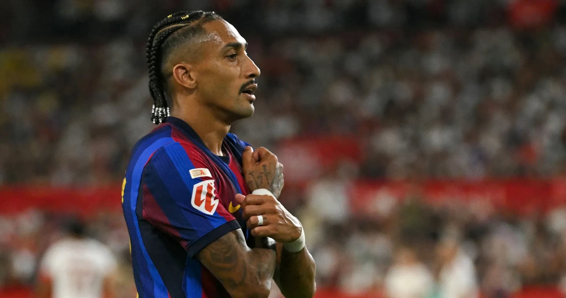 Player in Barcelona kit during match action Player in Barcelona kit during match action