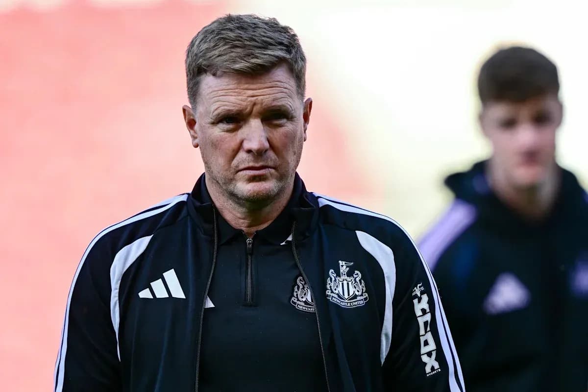 Newcastle United manager on the sidelines Newcastle United manager on the sidelines