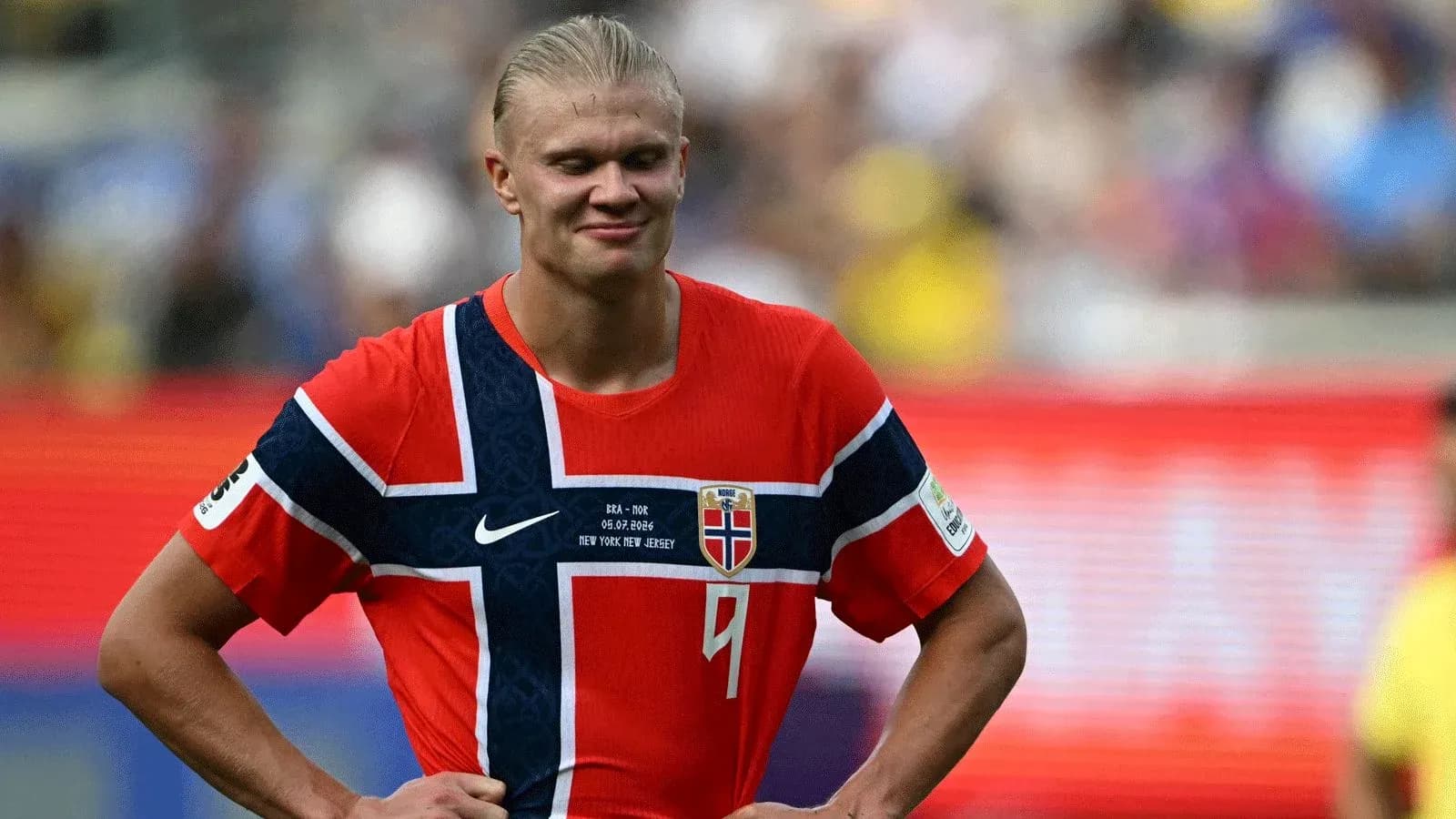Player wearing Norway jersey during a match Player wearing Norway jersey during a match