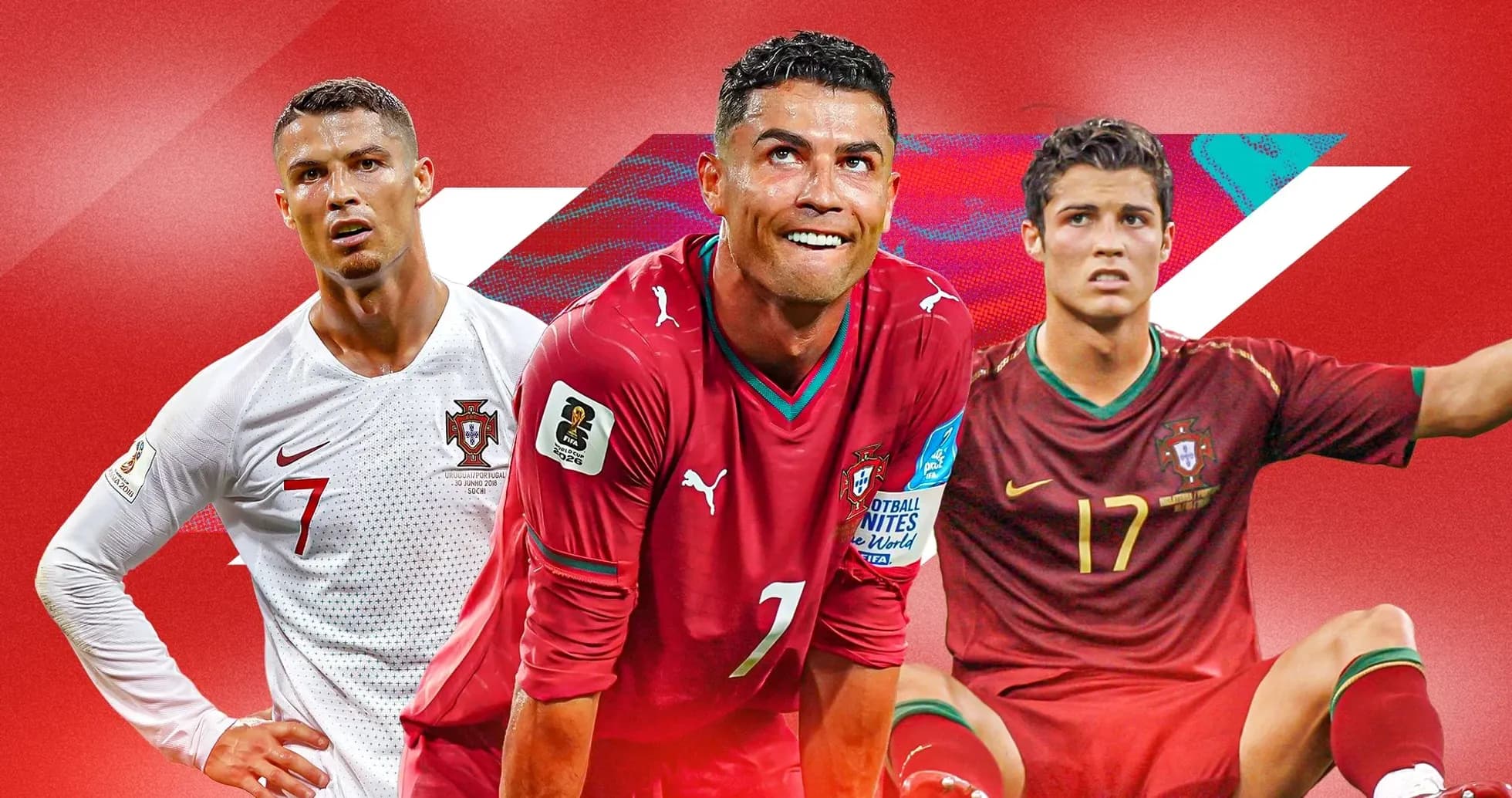 Three Cristiano Ronaldo images in Portugal jerseys Three Cristiano Ronaldo images in Portugal jerseys