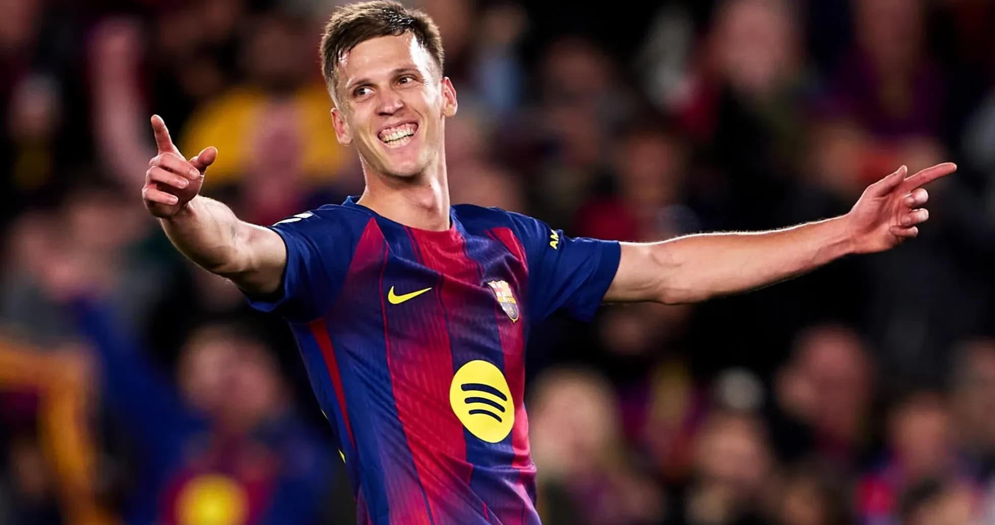 Barcelona player celebrating a goal Barcelona player celebrating a goal