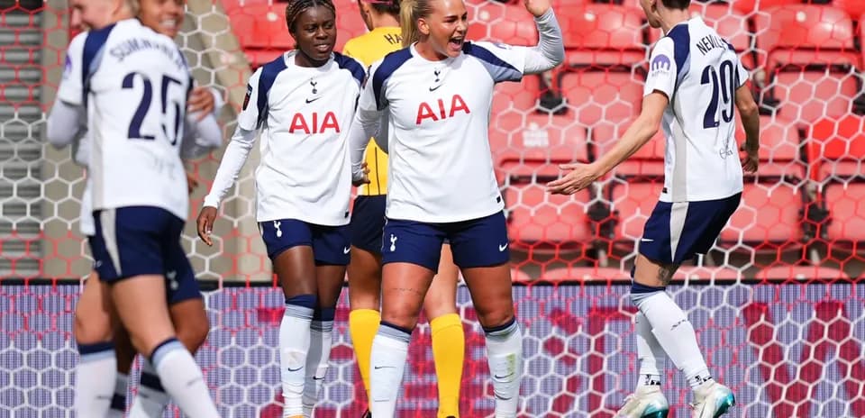 Tottenham Hotspur W celebrating a goal Tottenham Hotspur W celebrating a goal
