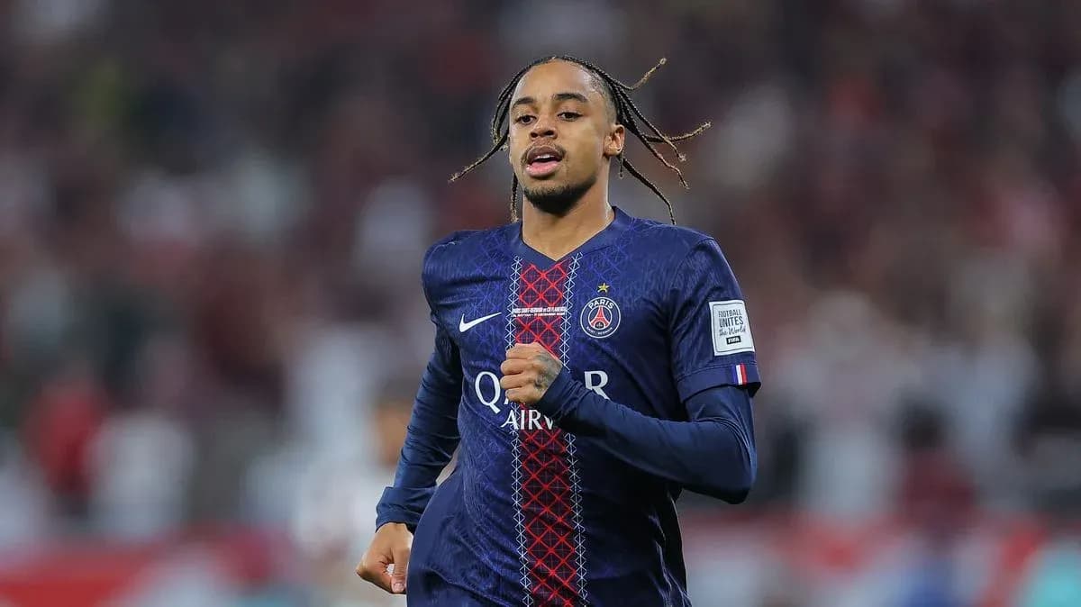 Player running in PSG jersey during match Player running in PSG jersey during match