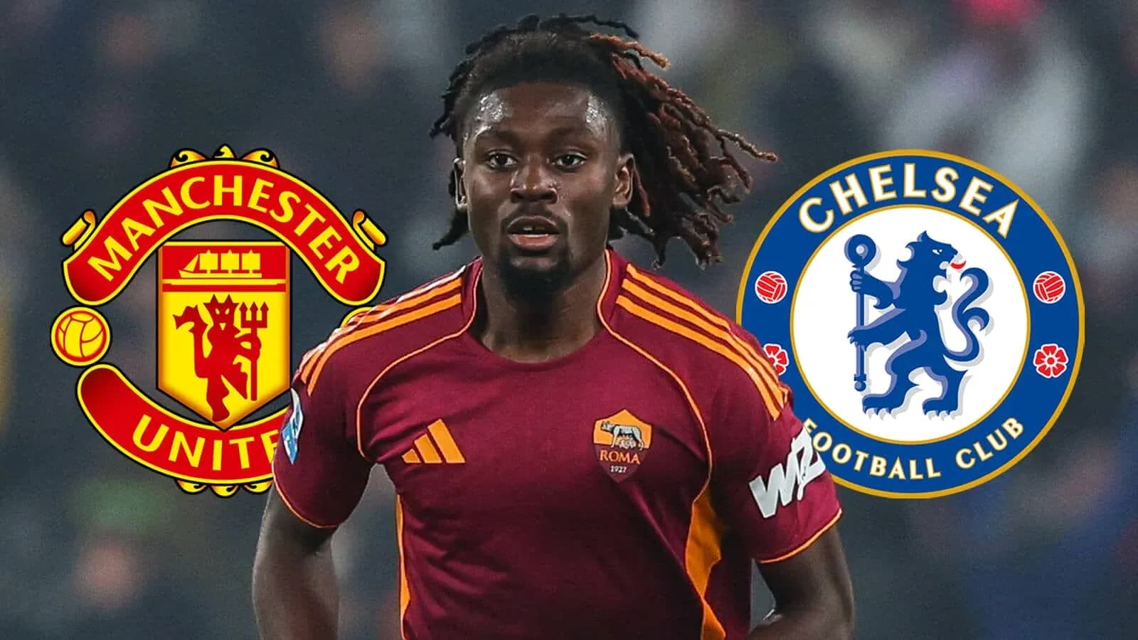 Player in AS Roma jersey with club logos Player in AS Roma jersey with club logos