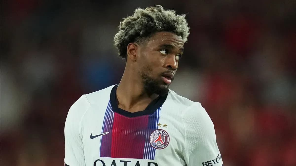 Player in PSG kit during match action Player in PSG kit during match action