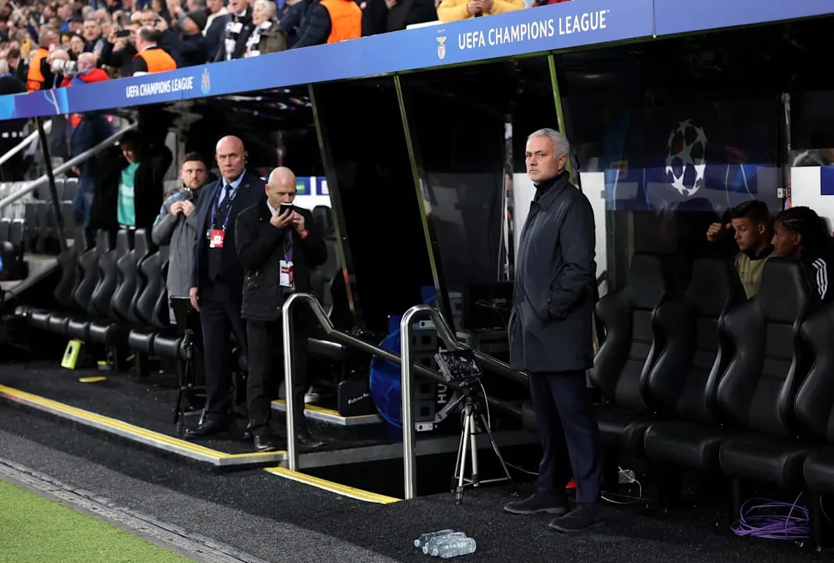 Manager observing from the technical area during match Manager observing from the technical area during match