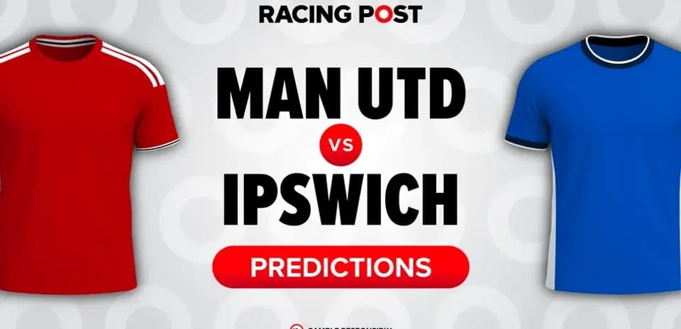 Red and blue jerseys representing Man Utd and Ipswich Red and blue jerseys representing Man Utd and Ipswich