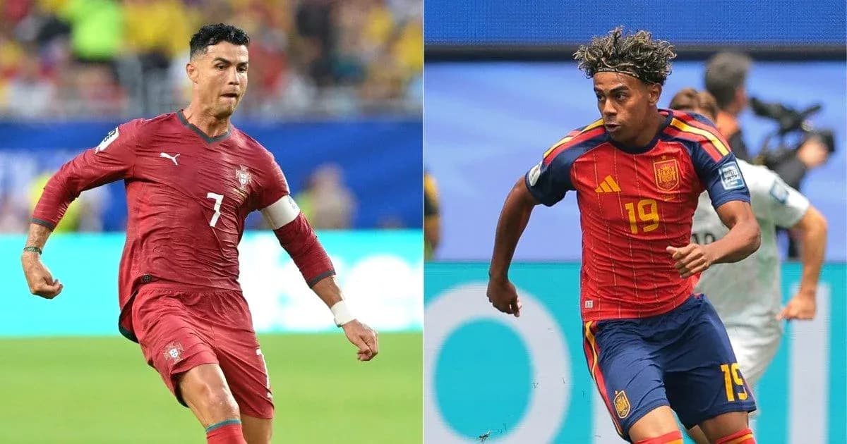 Cristiano Ronaldo and player from Spain in action Cristiano Ronaldo and player from Spain in action