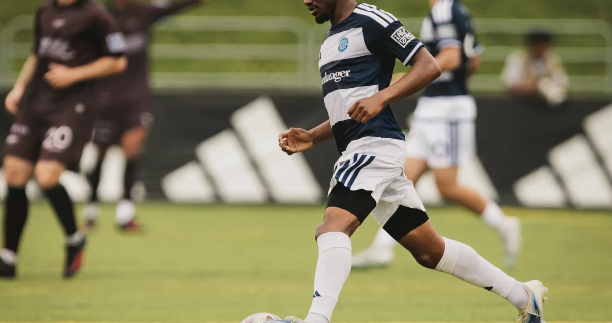Player dribbling ball during Chattanooga match Player dribbling ball during Chattanooga match
