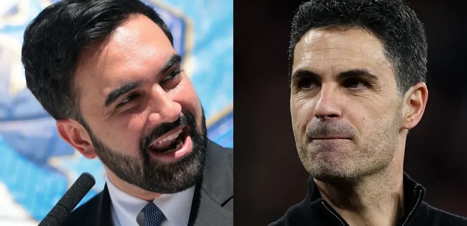 Two men speaking at separate events Two men speaking at separate events