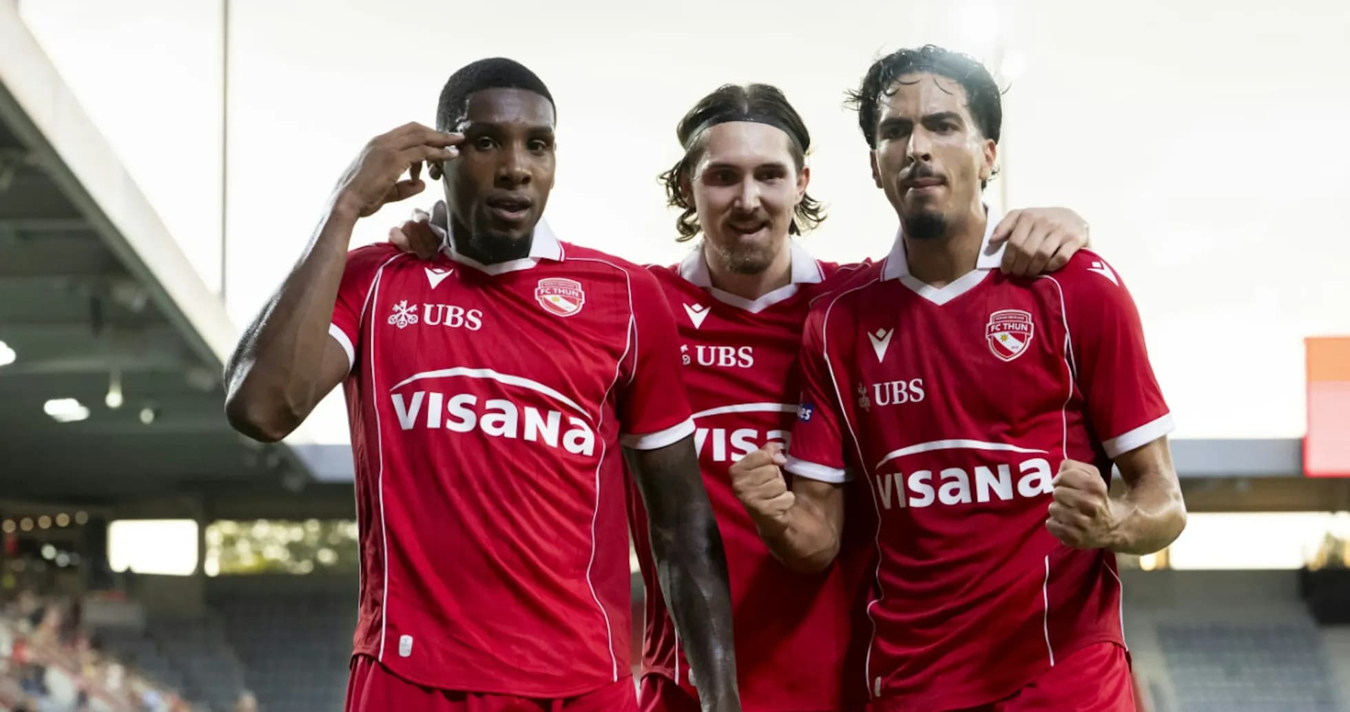 FC Thun players celebrating after a goal FC Thun players celebrating after a goal