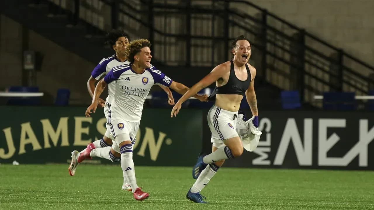 Orlando City II players celebrating a goal Orlando City II players celebrating a goal