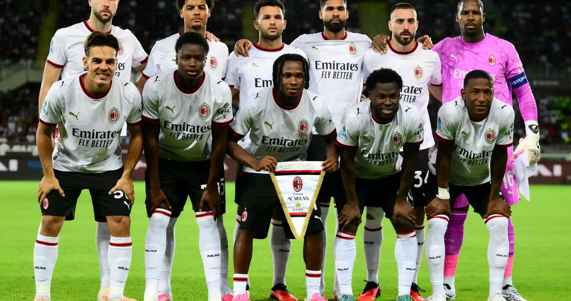 AC Milan team posing before the match AC Milan team posing before the match