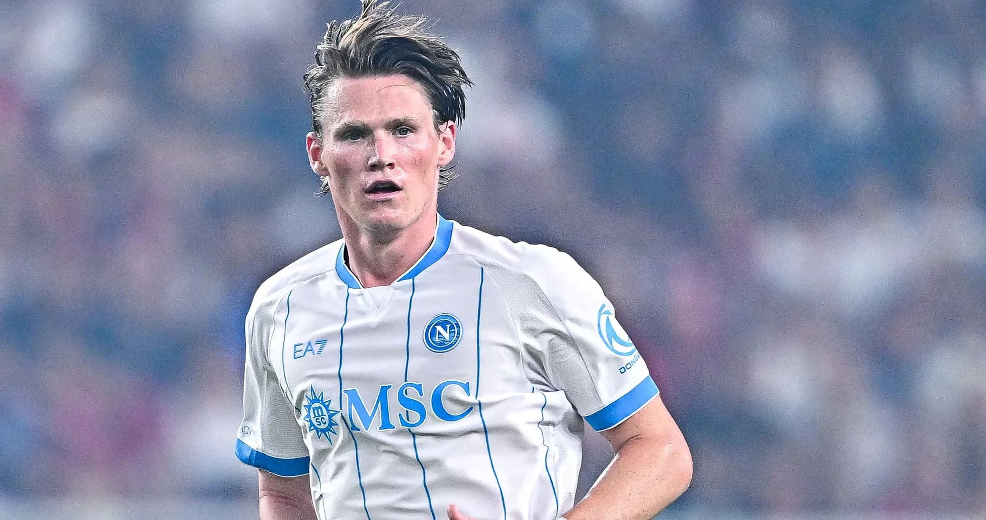Player in Napoli jersey during a match Player in Napoli jersey during a match