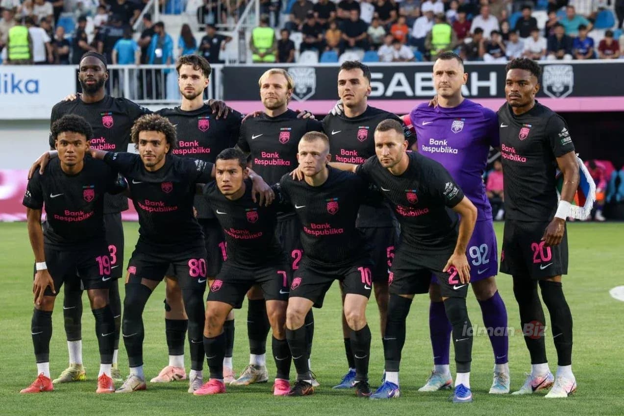 Sabah FA team lineup before UEFA Champions League match Sabah FA team lineup before UEFA Champions League match