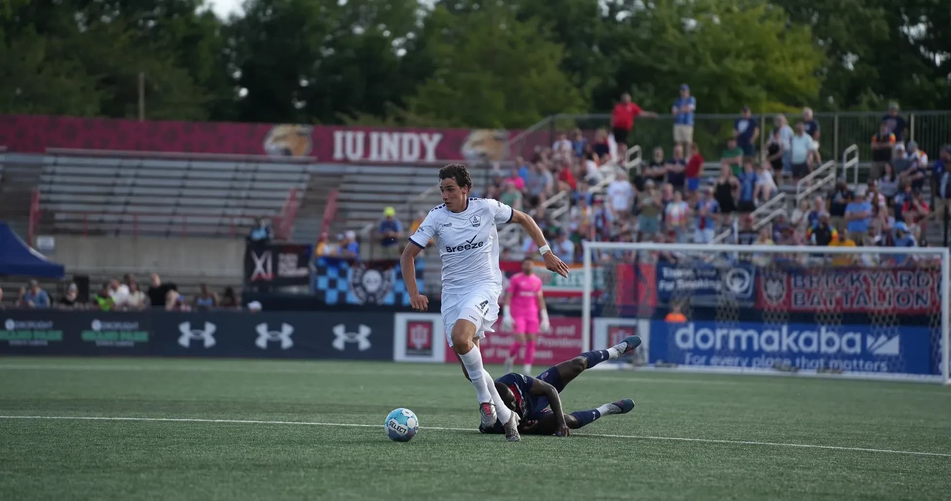 Player dribbling during Indy Eleven match Player dribbling during Indy Eleven match