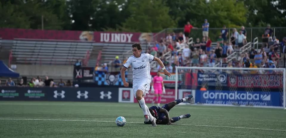 Player dribbling during Indy Eleven match Player dribbling during Indy Eleven match