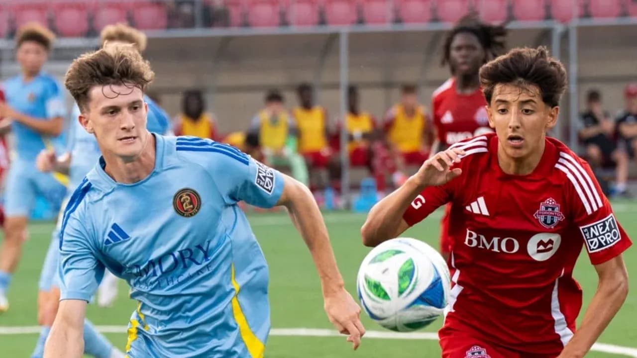 Players competing for the ball in MLS Next Pro Players competing for the ball in MLS Next Pro