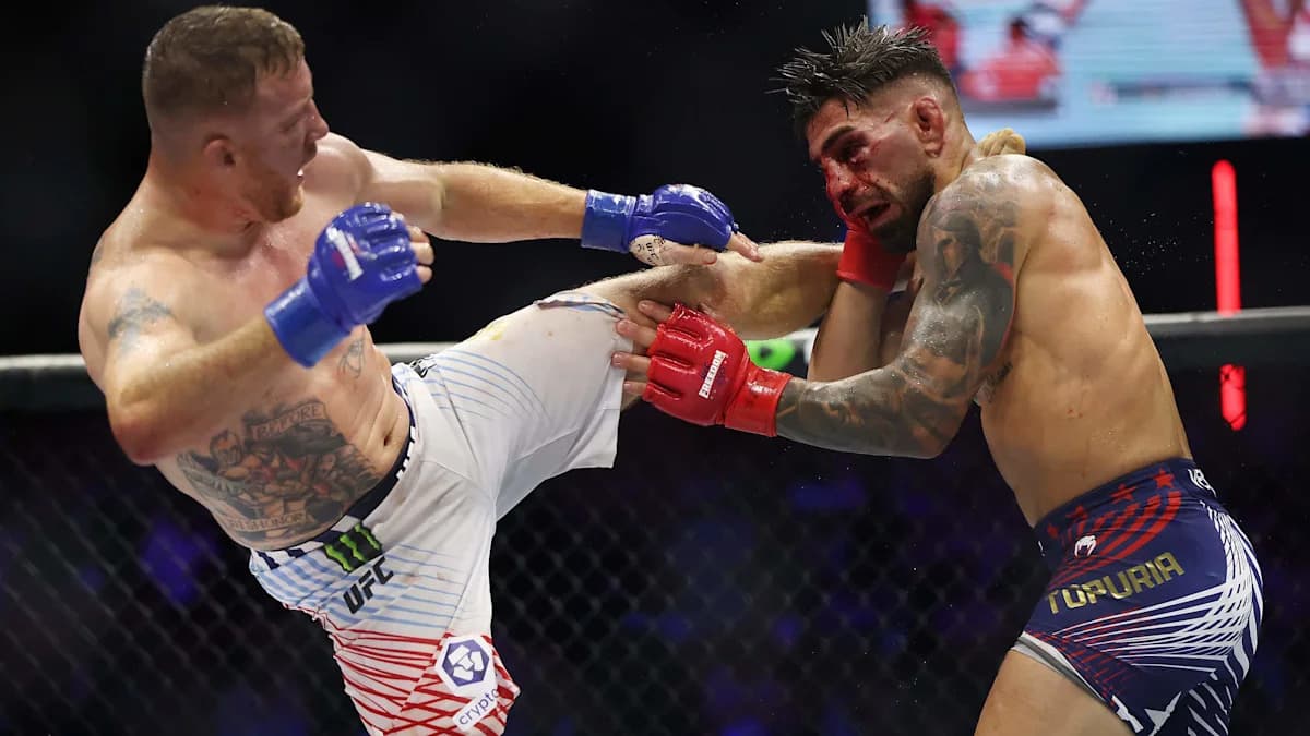 Justin Gaethje Stands by Ilia Topuria After UFC Freedom 250 Stoppage Justin Gaethje Stands by Ilia Topuria After UFC Freedom 250 Stoppage